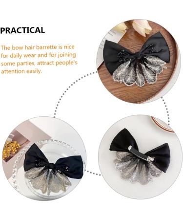 FOMIYES Bow Hairpin Headress Bow Womens Hair Clips Black Hair Bow Hair Ties for Women Bowknot Hair Pin Womens Hair Accessories Xmas Bowknot Headwear Bow Ribbon Fabric Halloween Miss - Buy Online on GoSupps.com