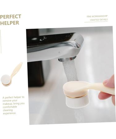 Housoutil Face Brush Handheld Face Scrubbers Manual Facial Brush Handheld Face Wash Brush Silicone Facial Brush Face Wash Brush for Pore Cleansing Silica Gel Miss Washing Device Long Handle - Buy Online on GoSupps.com