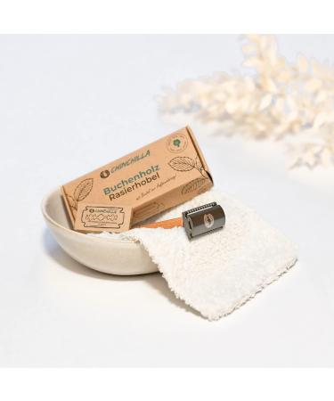 Chinchilla Beech Wood Razor Plane - Eco-Friendly Wet Razor for Men & Women | Includes 10 Blades & Bags | Sustainable Zero Waste & Plastic-Free | Made in Germany - Buy Online on GoSupps.com