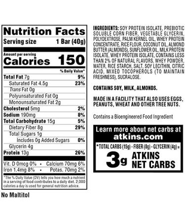 Atkins Lemon Bar with Real Almond Butter - 30 Count | Keto-Friendly & Gluten-Free Snack - Buy Online on GoSupps.com