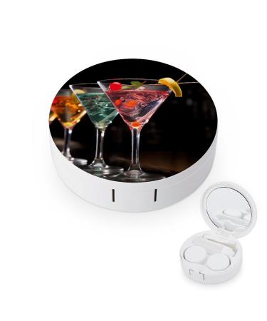 Contact Lens Case Martini Drink Print Plastic Contact Lens Case contact Lens Care Box ontact Lens Travel Box