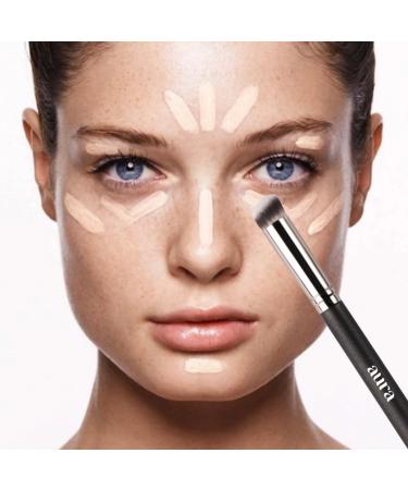 Concealer Brush by Aura | Under Eye & Nose Contour Tool for Perfect Concealing Blending & Buffing | Versatile Applicator for Flawless Finish in Powder Liquid & Cream Cosmetics - Buy Online on GoSupps.com