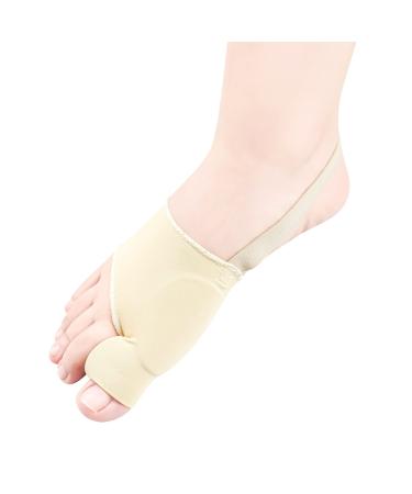 DYKOOK Bunion Corrector & Big Toe Straightener Bunion Protector with Heel Strap Toe 1Pair Separator Bunion Splint for Pain Relief Non-slip Hallux Valgus Corrector & Protect Foot Day Night(Beige Small) S Beige
