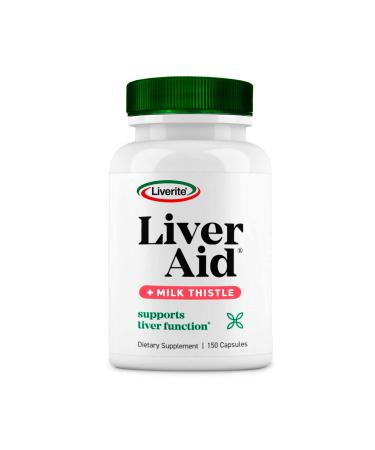 Liverite Liver Aid With Milk Thistle 150 Capsules, Liver Support, Liver Cleanse, Liver Care, Improves Energy