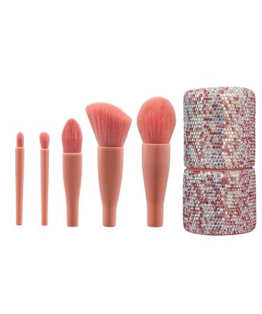 Buy XhuangTech 5Pcs Makeup Brush Set Premium Synthetic Brushes with Bling Rhinestone Case for Flawless Foundation Powder and Eye Makeup (Pink) International Shipping Available - Buy Online on GoSupps.com