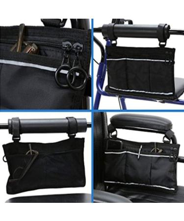 Wheelchair Bag - Wheelchair Bag Side Bag Storage Basket Storage Organizer Tote Caddy for Elderly Seniors Handicap Disabled (2pack) Black - Buy Online on GoSupps.com