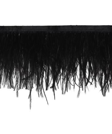 2 Yards Black Ostrich Feathers Fringe Trim Ribbon for Sewing & Crafts - 3-4 inch Width - Buy Online on GoSupps.com