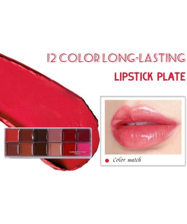 12 Lipstick Palette | 12 Shades Matte Cream Long-Lasting Hold | Universal Shades Light Gloss Soft Texture Ideal for Women Adult Teens - Buy Online on GoSupps.com
