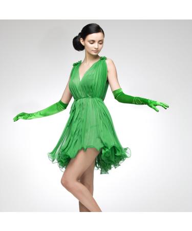 NQEUEPN Women Long Gloves Long Elbow Satin Gloves 21" Stretchy 1920s Opera Gloves Hand Care Moisturizing Gloves for Women Girls Evening Party Dance (Dark Green) - Buy Online on GoSupps.com
