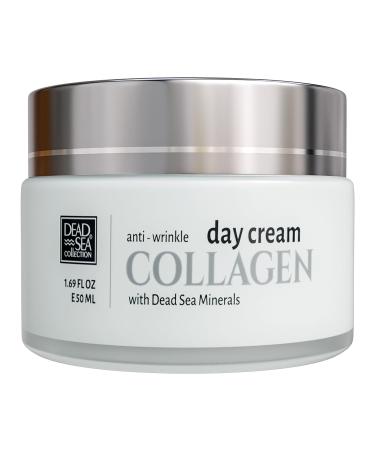 Dead Sea Collection Anti Wrinkle Collagen Day Face Cream - Skin Care Essential Face Cream for Women and Men - 50ml Face Moisturizer for All Skin Types Collagen Boost