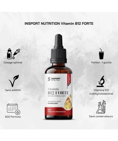 Vitamine B12 Forte Gouttes 30 ml M thylcobalamine Hautement Dos e 100 g nergie Syst me Nerveux Immunit INSPORT - Buy Online on GoSupps.com