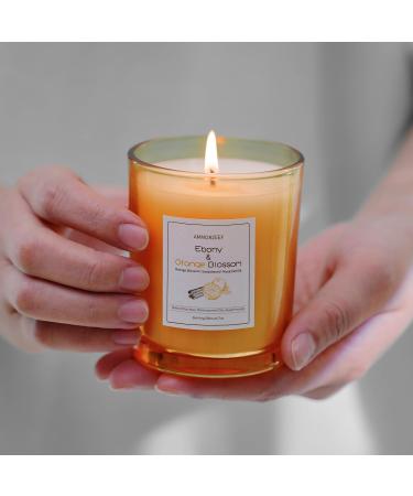 7OZ Ebony Orange Blossom Scented Candle - Aromatherapy Soy Wax Candle for Home | Long Lasting 50h | Perfect Anniversary Gift - Buy Online on GoSupps.com