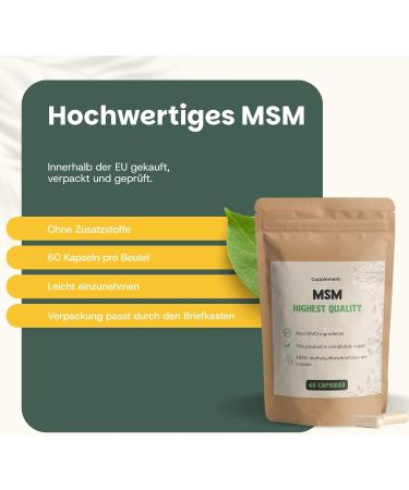  Cupplement 4 sachets of MSM capsules 60 pieces - Free pill box - MSM preparations - Powder and tablet free - Pure - Powder - Anti Aging - Buy Online on GoSupps.com