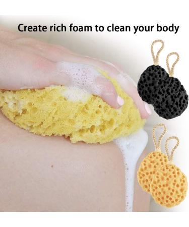 Exfoliating Shower Sponge Loofahs - 4 Pack Bath Sponge Scrubber Balls - Buy Online on GoSupps.com