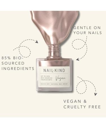 NAILKIND Gold Shimmer Pink Nail Polish - Glazed Brulee - Shimmery Nail Varnish - Vegan Nail Lacquer + Peta Certified + Cruelty Free - Quick Drying Long Lasting - Chip Resistant - 8ml - Buy Online on GoSupps.com