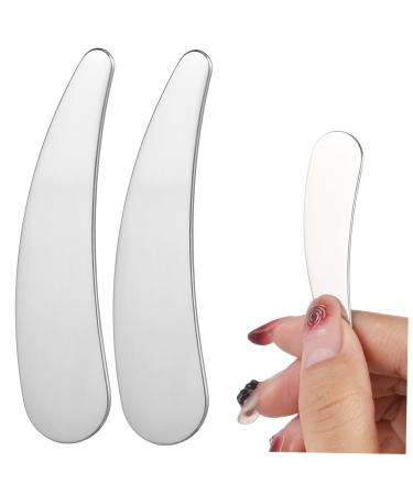 IWOWHERO 2pcs Cosmetic Spatula Lotion Spatula Mini Spatula for Cosmetics Metal Makeup Spatula Lip Balm Spatula Cosmetics Spatulas Reusable Beauty Spatula Esthetician Supplies Face Spatula