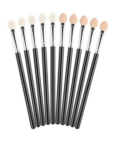 WanFengXue 10pcs Reusable Portable Long Handle Sponge Oval Eyeshadow Brush