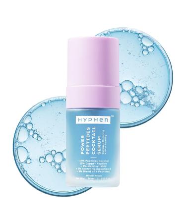 Hyphen 10% Power Peptide & 2% Copper Peptide Serum| Advanced Anti-Aging Formula | Reduces Fine Lines & Wrinkles | Glowing Skin | Face Serum For Men & Women | All Skin Types - 30ml