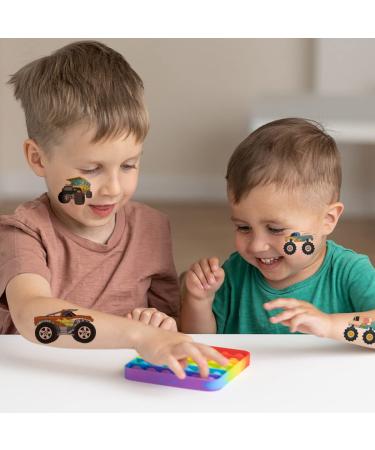 Monster Truck Temporary Tattoos - 10 Sheets for Boys & Girls | Waterproof Tattoo Stickers for Birthday Parties, DIY Decorations, and School Prizes - Buy Online on GoSupps.com