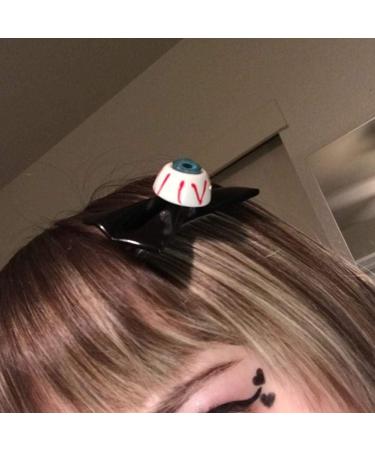 Lankater 2pcs Eyeball Hair Bow Clips - Solid Punk Hair Accessories for Girls | Perfect Gift in Black - Buy Online on GoSupps.com