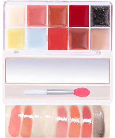  G n rique Lip Gloss Palette 10 Colours Jelly Lip Cream Multi Colour Lip Glosses High-Pigmented Lipstick Set Multi-Color Smooth Lip Glosses and Lipstick Set for Women and Girls Makeup Enthusiasts - Buy Online on GoSupps.com
