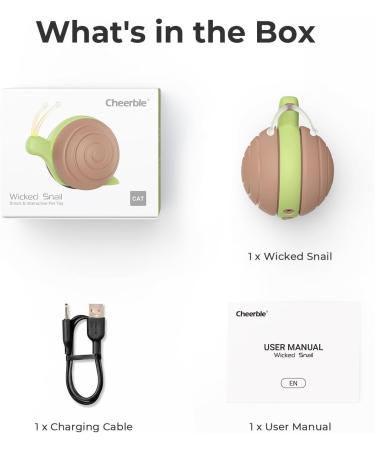 Cheerble Interactive Cat Toy with LED Lights Wicked Snail 2024 Upgraded Electric Toy for Cats DC Rechargeable Automatic Moving Cat Toy Smart Gifts for Kittens Indoor Cats Brown - Buy Online on GoSupps.com