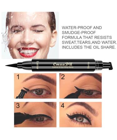 FAEYLI 2 in 1 Professional Makeup Black Waterproof Liquid Eyeliner Stamp - Buy Online on GoSupps.com
