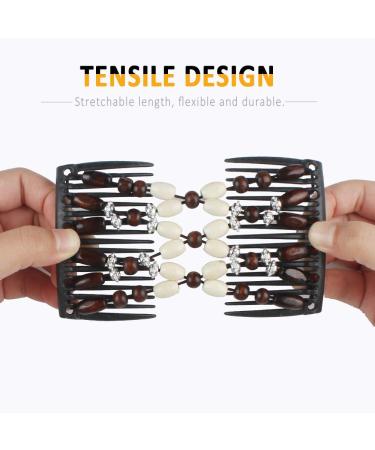 Dadabig 7 PCS Beaded Hair Combs Set - Stretchy Double Hair Combs Clips for Women and Girls - DIY Hair Styling Tool in 7 Lovely Styles - Buy Online on GoSupps.com