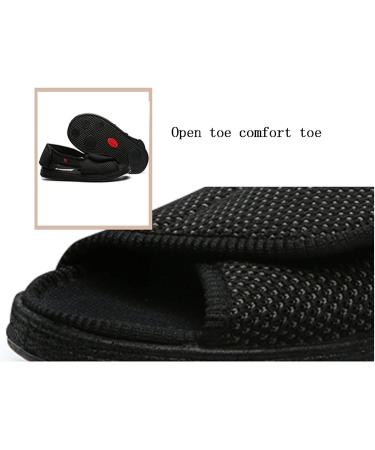 Men's MisFun Diabetic Slippers for Swollen Fat Wide Feet - Black Size 7 - Buy Online on GoSupps.com