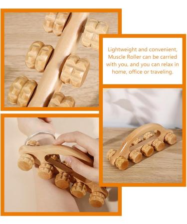 Gleavi Wooden 2nd Rear Roller - Deep Tissue Massage Device for Back & Body Muscle Relief | Household Massage Tool - Buy Online on GoSupps.com