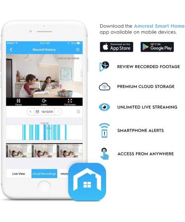 Amcrest 1080P WiFi Camera Indoor Nanny Cam Dog Camera with Sound & Baby Monitor, Motion-Tracking, Night Vision - Smart Home ASH21-B (Black) - Buy Online on GoSupps.com