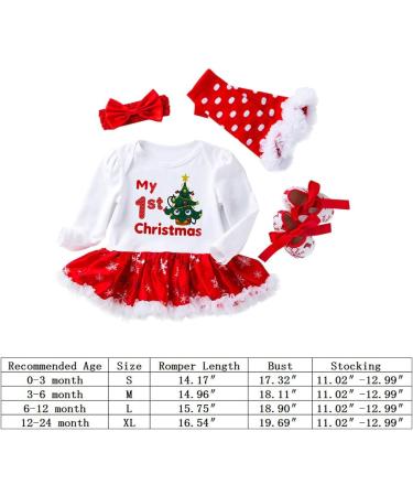Winmany Newborn Baby Girls Christmas Romper Tutu Dress Set 6-12 Months with Headband, Leg Warmer, and Shoes - Buy Online on GoSupps.com