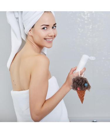 Kids Bath Shower Sponge Set - Exfoliating Loofah for Spa and Shower - Light Green Coffee - 2pcs - Buy Online on GoSupps.com