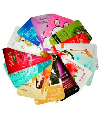 Super Pack of 15 Korean Masks Assorted Huda New Axiu Collagen Peptides Hyaluronic Acid.