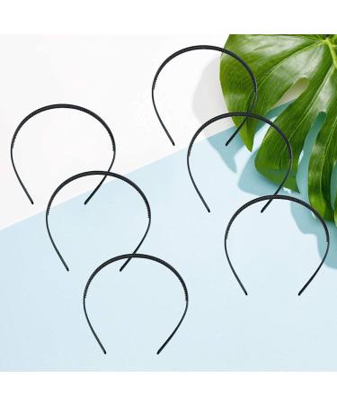 6 Pack Plastic Headbands - Unisex DIY Teeth Comb Hairbands in Black | Perfect for All Hair Types - Buy Online on GoSupps.com