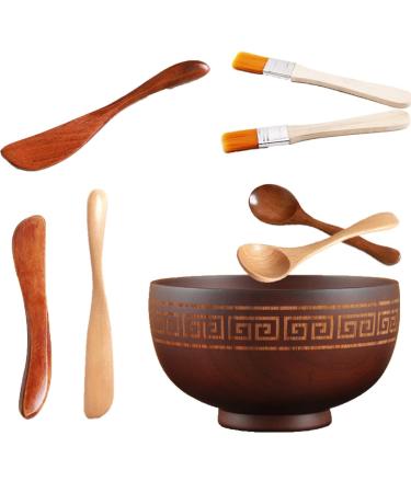 GXDJQLB mask brushes and bowls set masks Applicator DIY.Mixing tool kit facial bowl set for women face set with brushes bowl spatula and spoon 10pc (color: b)