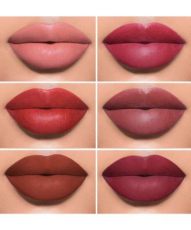  Beliky Girl 6 Colors Matte Lipstick Set Velvety Curved Lipstick Long Lasting Waterproof Non-Sticky Tumbler Sexy Nude Lipstick Makeup Set - Buy Online on GoSupps.com