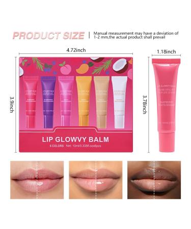 6Pcs Fruity Lip Balm & Gloss Set Hyaluronic Acid Nourishing Lip Balm for Dry Lips Long-Lasting Moiturizing Coconut & Raspberry & Blueberry & Peach & Mango & Vanilla Hydrating Lip Care for Women 0.34 Fl Oz 6Pcs 6 Count  - Buy Online on GoSupps.com