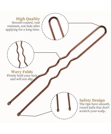 150 Metal Hairpins Set for Kids & Girls | U-Shaped Bobby Pins - Brown Hair Accessories - Buy Online on GoSupps.com