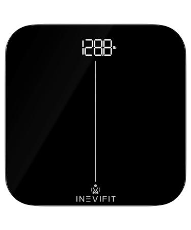 INEVIFIT Premium Bathroom Scale, Highly Accurate Digital Bathroom Body Scale, Precisely Measures Weight up to 400 lbs Black