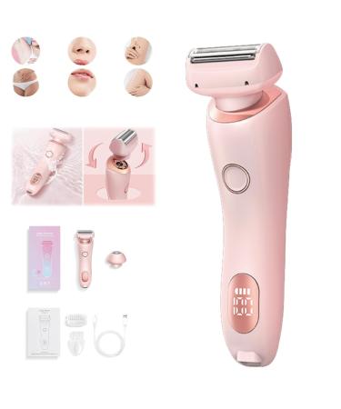 Female Shaver for Private Area Shaver for Women Wet Dry Shaver Women 2 in 1 Waterproof Electric Razor Say Goodbye to Ingrown Hairs and Painful Hair Removal (Pink)