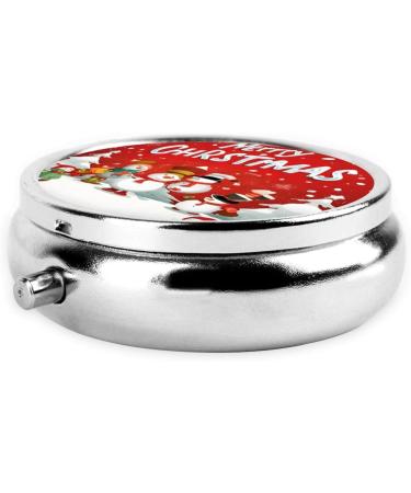 Merry Christmas Mini Round Pill Box | 3 Compartment Travel Organizer | Portable Medicine Case for Home & Office - Buy Online on GoSupps.com