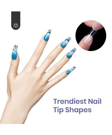 Beetles Gel Tips Refill Pack 200pcs Coffin Long Shape | Clear Pre-shaped Full Cover False Nails | Easy Nail Extensions for Acrylic & Press On | Fast DIY Nail Art with UV LED Lamp - Buy Online on GoSupps.com