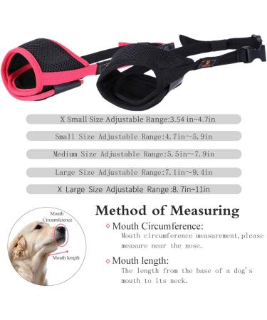 Andiker Adjustable Mesh Dog Muzzle - Prevents Barking Biting & Chewing | Soft Pad XS Size (Red-Black) - Ideal for Dog Training - Buy Online on GoSupps.com