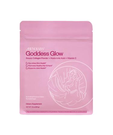 MENOLABS Goddess Glow Collagen Peptides Powder (Type I III) - 14 Servings (280 g) - Menopause Supplements for Women with Hyaluronic Acid & Vitamin C - Unflavored
