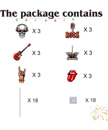 18pcs Rock and Roll Cupcake Toppers for Boys Girls Adult Born to Rock Roll Rockstar Party Decorations Supplies Guitar Music 80s Cake Decorations - Buy Online on GoSupps.com