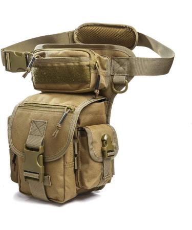 ANTARCTICA Waterproof Military Tactical Drop Leg Pouch Bag Type B Cross Over Leg Rig Outdoor Bike Cycling Hiking Thigh Bag Brown