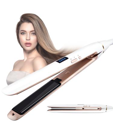Hyadry smooth iron with ceramic coating smoothing iron hair smoothing with 30s quick heating negative fleet iron LED-EXPEIST-TEIT-TEPENT-TEPRISKISIKE dual voltage automatic switch-off (white)