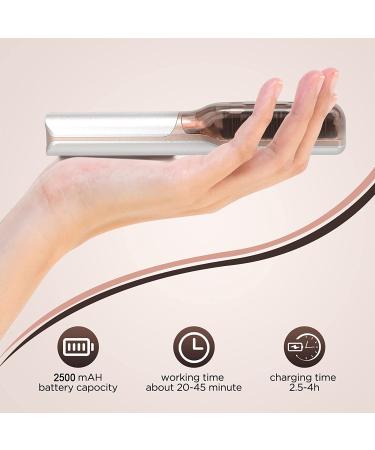 Portable Mini Hair Straightener Brush USB Rechargeable 5200MAH - Anti-Scald 2 in 1 Straightener Comb - White - for Women & Men - Buy Online on GoSupps.com