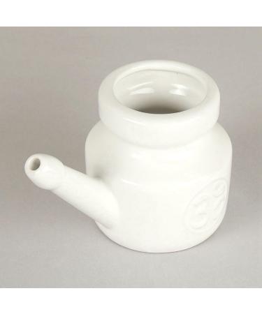 Jalzdieod 2X 350Ml Ceramic Neti Pot Nose Cleaning Pot Leakproof Spout Pot for Nasal Rinsing Nose Washing Men Women White - Buy Online on GoSupps.com